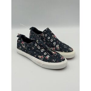 Corkys Babalu Floral Slip On Sneakers Womens 6 Distressed Canvas Shoes